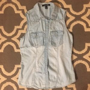 Forever 21 Studded Denim Tank